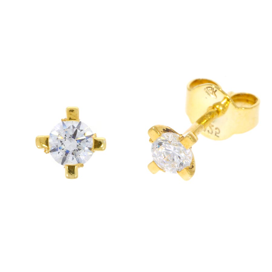 012312-5134-001 | Ohrstecker Bad Neustadt 012312 585 Gelbgold Brillant 0,300 ct H-SI ∅ 3.4mm100% Made in Germany  
